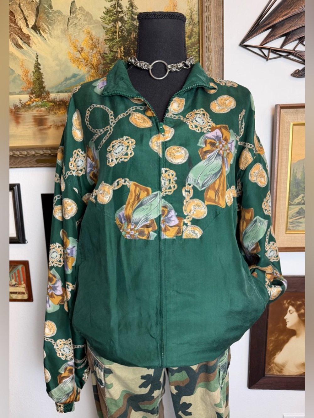Vintage Hunt Club Silk Jacket "Royal" Pattern M-XL